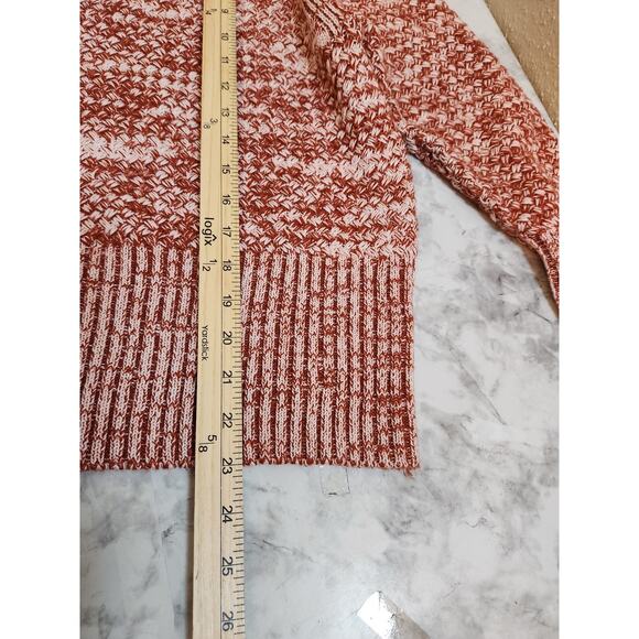 Universal Thread Red Rust White Chunky Crew Long Sleeve Pullover‎ Sweater Size L - Picture 6 of 6